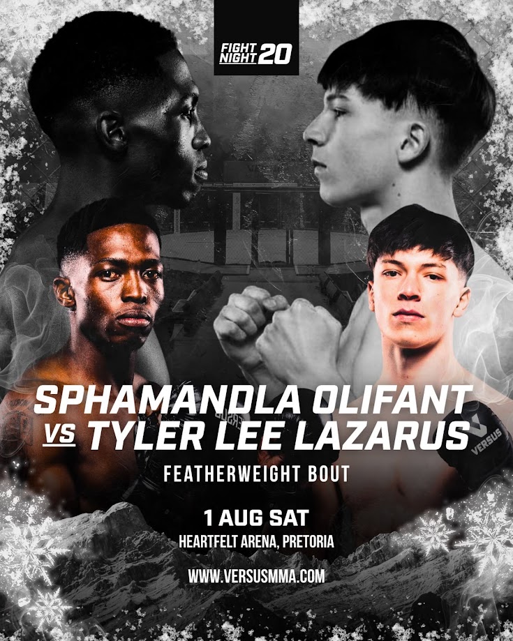 Fight Night 20 — Sphamandla Olifant vs Tyler Lee Lazarus, featherweight bout, 1 Aug, Heartfelt Arena Pretoria